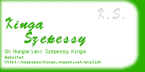 kinga szepessy business card